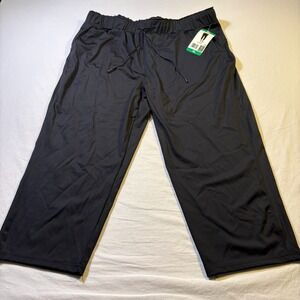 32 Degrees Weatherproof Black Capri Pants Cropped Drawstring Waist XL NWT